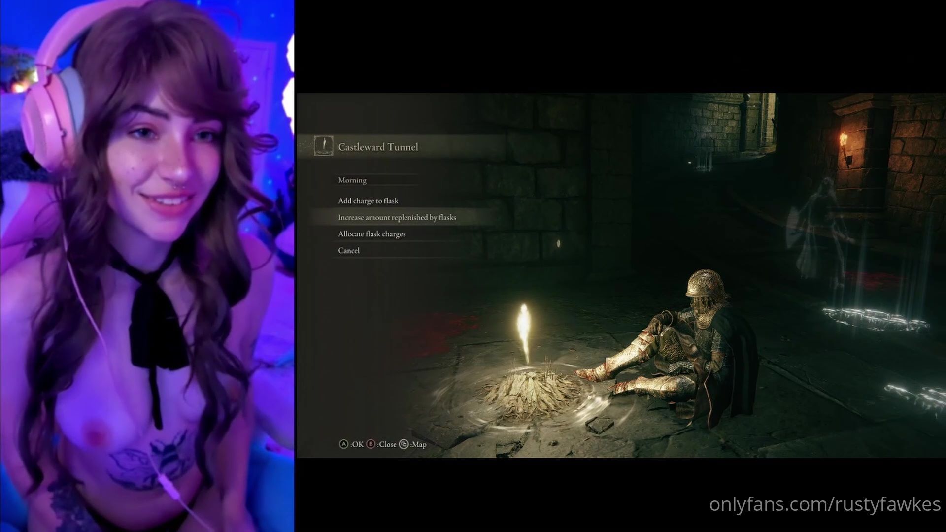 Mira a una gamer de sexo se desnuda en cada video de Elden Ring Death en Porno dominicano